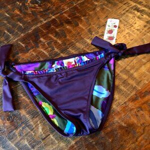 Lucky Brand Purple Embroidered Bikini Bottoms SzS NWT